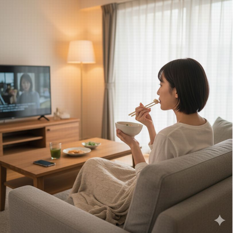 ローテーブルでも十分快適に過ごせる