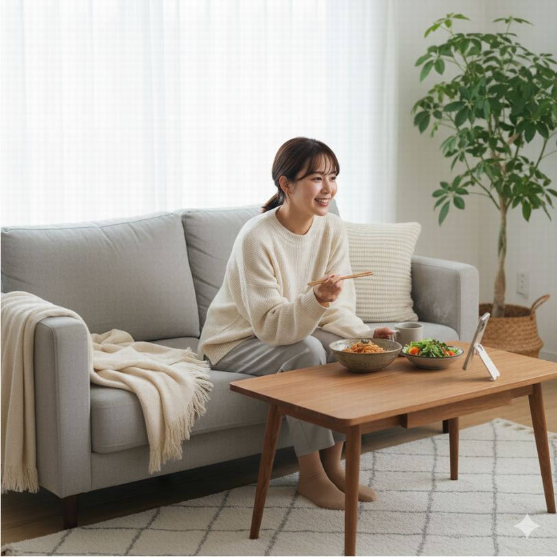 ソファで食事するスタイルの注意点