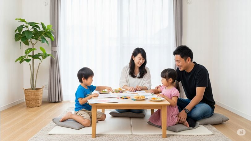テーブルなしで子育て