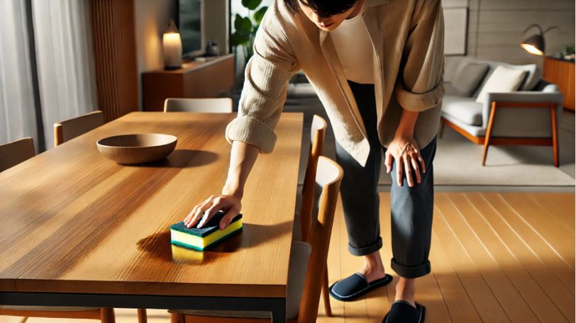 無垢テーブルのインク汚れを落とす方法