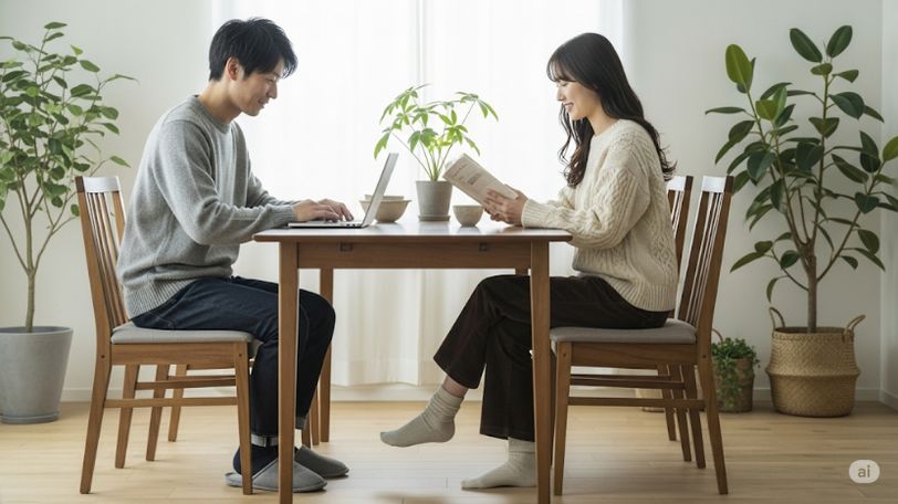 2人なら快適?120cmテーブルの活用法