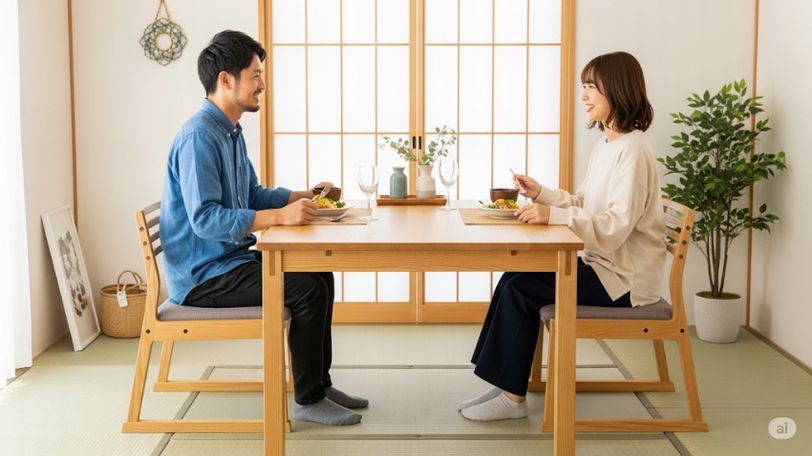 二人用に最適なテーブルのサイズ感