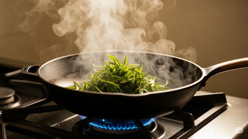 煎茶を煎る