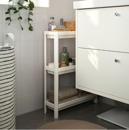 狭い部屋に置けるサイドテーブルワゴンスリム