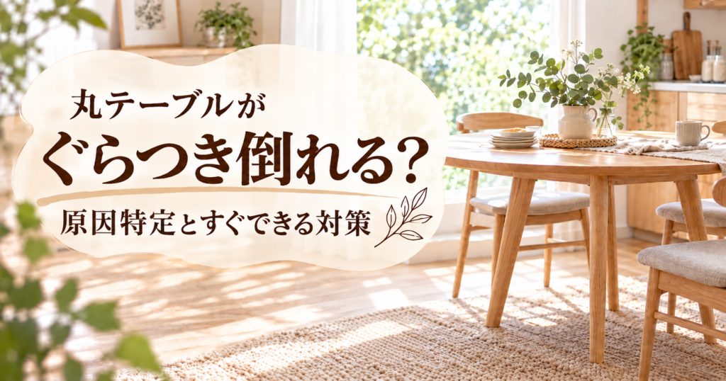 丸テーブルがぐらつき倒れる？原因特定とすぐできる対策