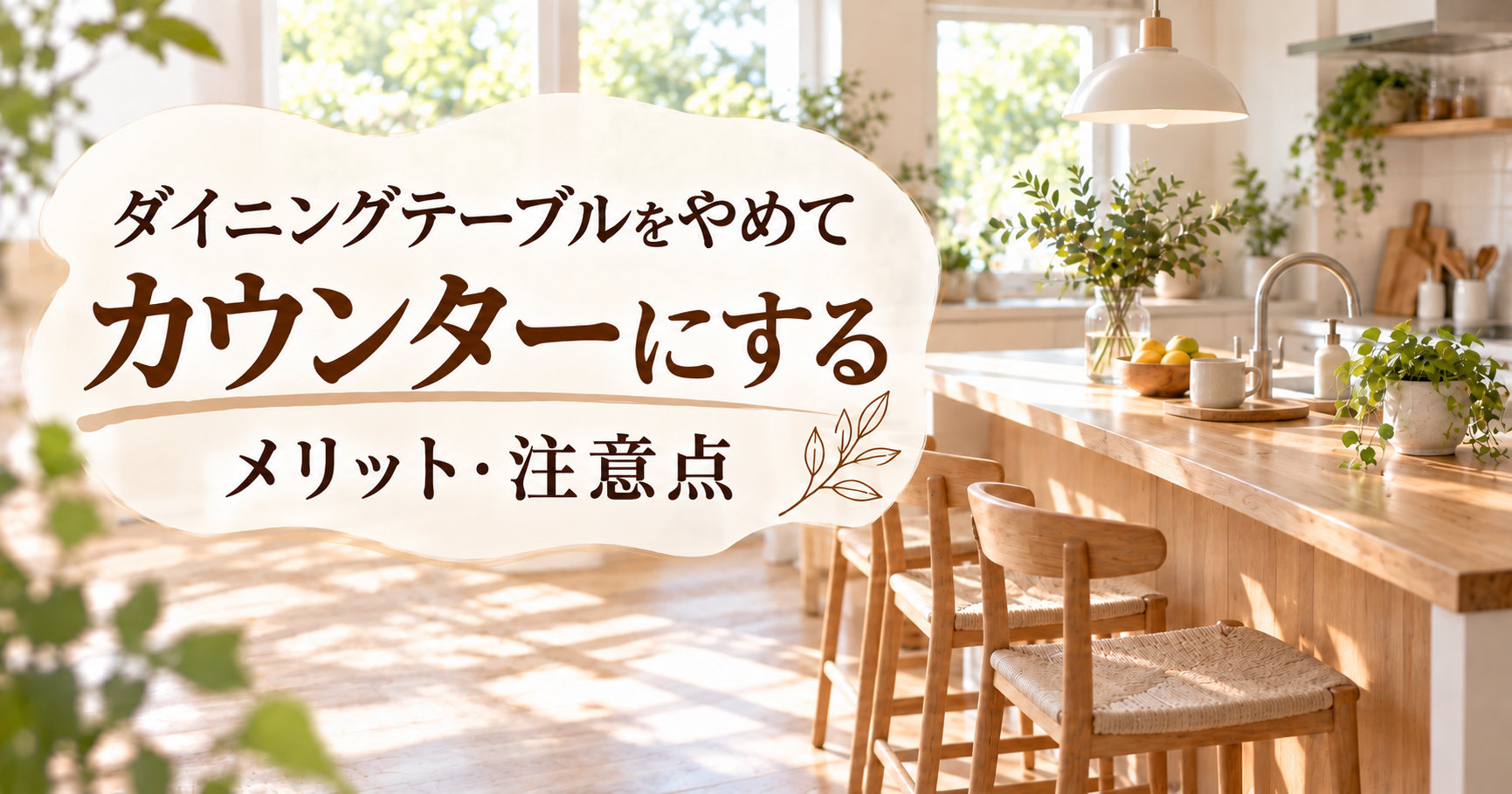 ダイニングテーブルをやめてカウンターにする
