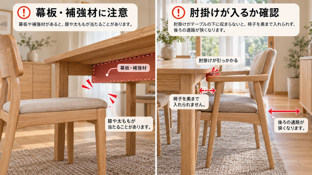 テーブルと椅子の高さを合わせる